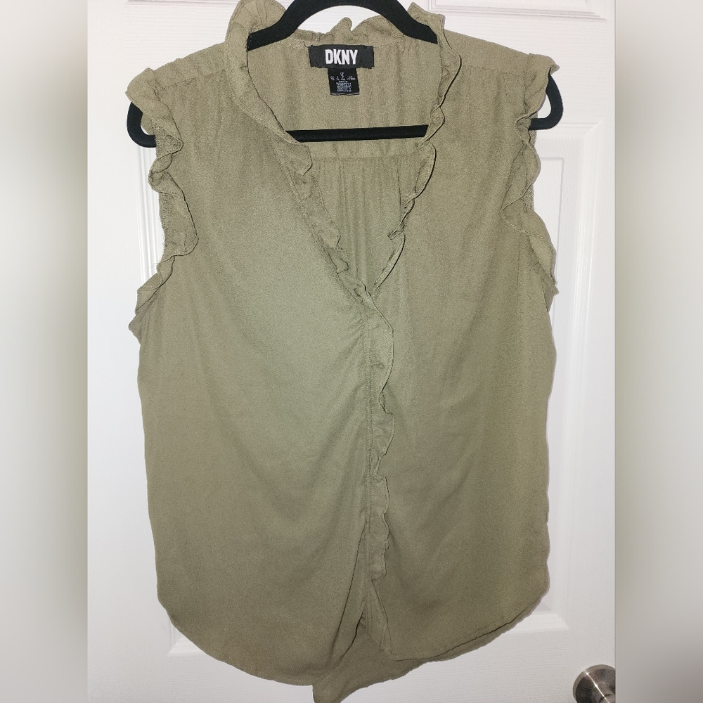 Stylish DKNY Green Tank Top - Size XL